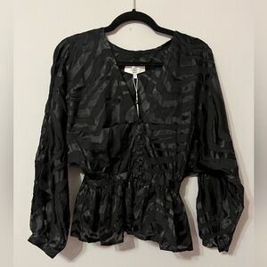 LACADEMIE Elegant NWT Black Women's Sheer Top Size XS